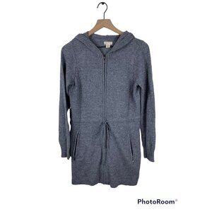 DAKINI Womens Wool Cashmere‎ Gray Hooded Zip Up Sweater Size Small